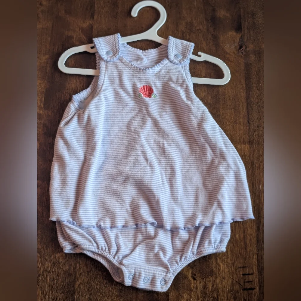 First Impressions Shell Accent Bubble/ 6-9 Months Girl